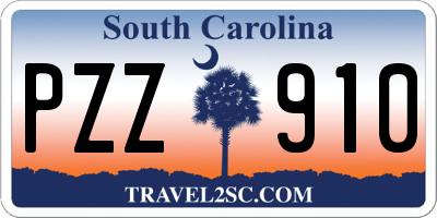 SC license plate PZZ910