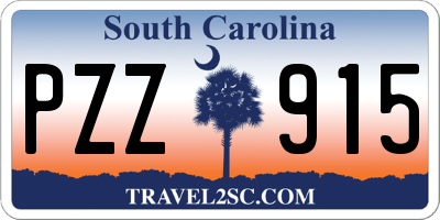 SC license plate PZZ915
