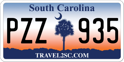 SC license plate PZZ935