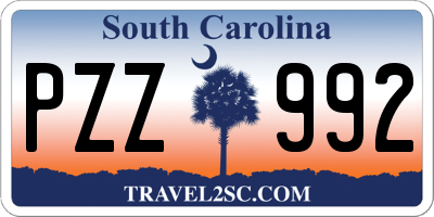 SC license plate PZZ992