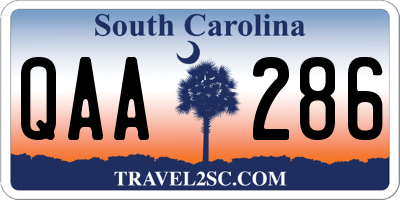 SC license plate QAA286