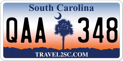 SC license plate QAA348