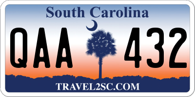 SC license plate QAA432