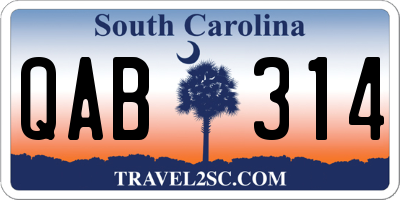 SC license plate QAB314
