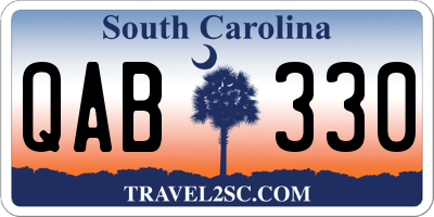 SC license plate QAB330
