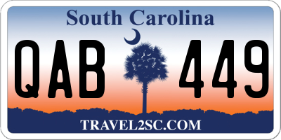 SC license plate QAB449