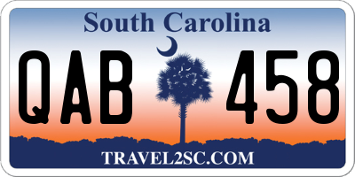 SC license plate QAB458