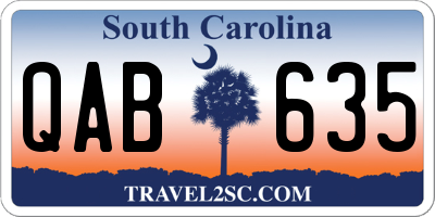 SC license plate QAB635