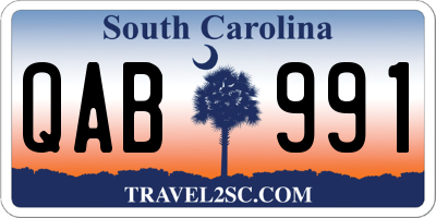 SC license plate QAB991