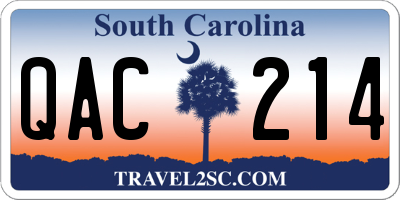 SC license plate QAC214