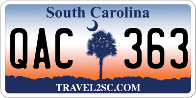 SC license plate QAC363