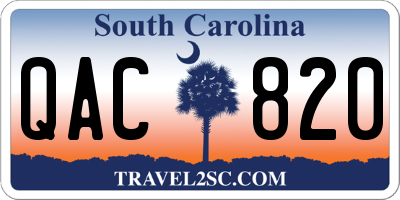 SC license plate QAC820