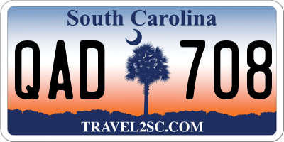 SC license plate QAD708