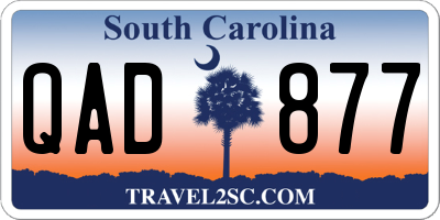SC license plate QAD877