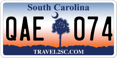 SC license plate QAE074