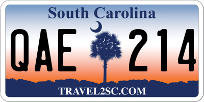 SC license plate QAE214