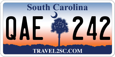 SC license plate QAE242