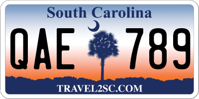 SC license plate QAE789