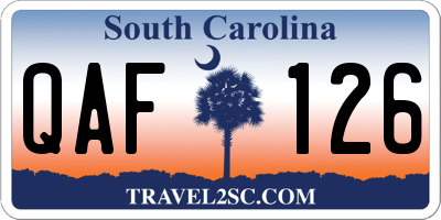 SC license plate QAF126