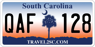 SC license plate QAF128
