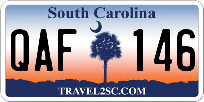SC license plate QAF146