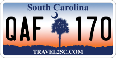 SC license plate QAF170