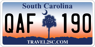 SC license plate QAF190