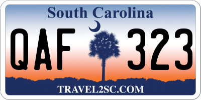 SC license plate QAF323