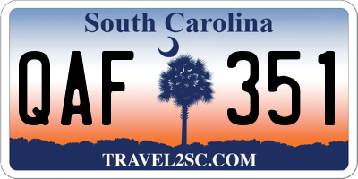SC license plate QAF351