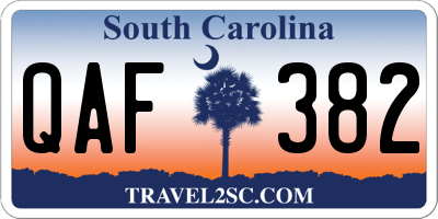 SC license plate QAF382
