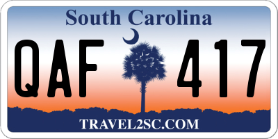 SC license plate QAF417