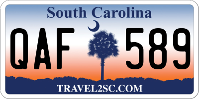 SC license plate QAF589