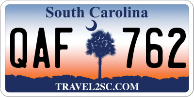 SC license plate QAF762