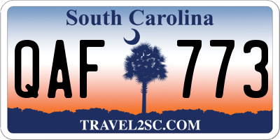 SC license plate QAF773