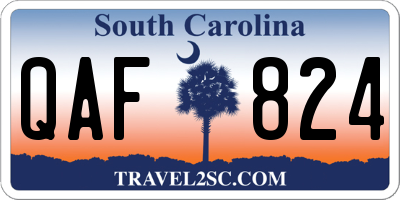 SC license plate QAF824