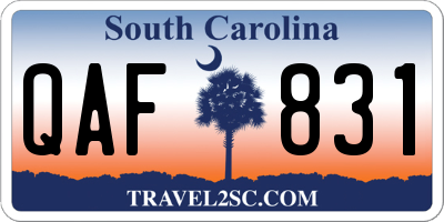 SC license plate QAF831