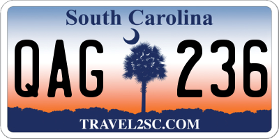 SC license plate QAG236