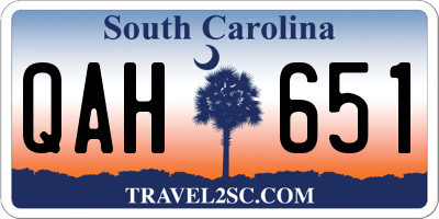 SC license plate QAH651