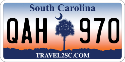 SC license plate QAH970