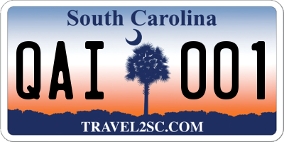 SC license plate QAI001