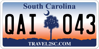 SC license plate QAI043