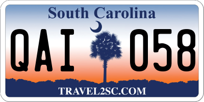 SC license plate QAI058