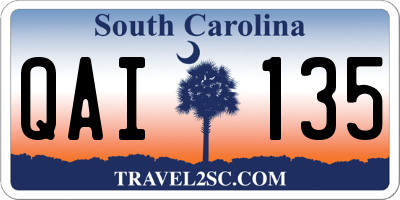 SC license plate QAI135