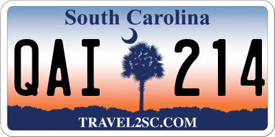 SC license plate QAI214