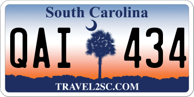 SC license plate QAI434
