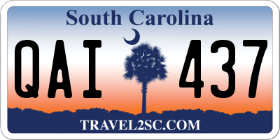 SC license plate QAI437