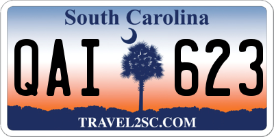 SC license plate QAI623