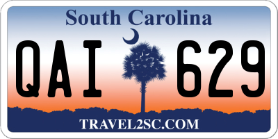 SC license plate QAI629