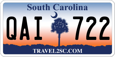 SC license plate QAI722
