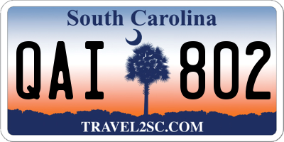 SC license plate QAI802